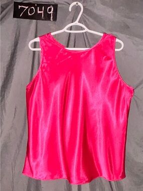 Satin Hot Pink Sleeveless Top
